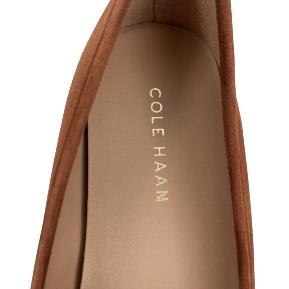 Cole Haan Yara Bow Soft Ballet Flats Dark Cuoio Suede Brown Size 7.5B - Picture 11 of 13